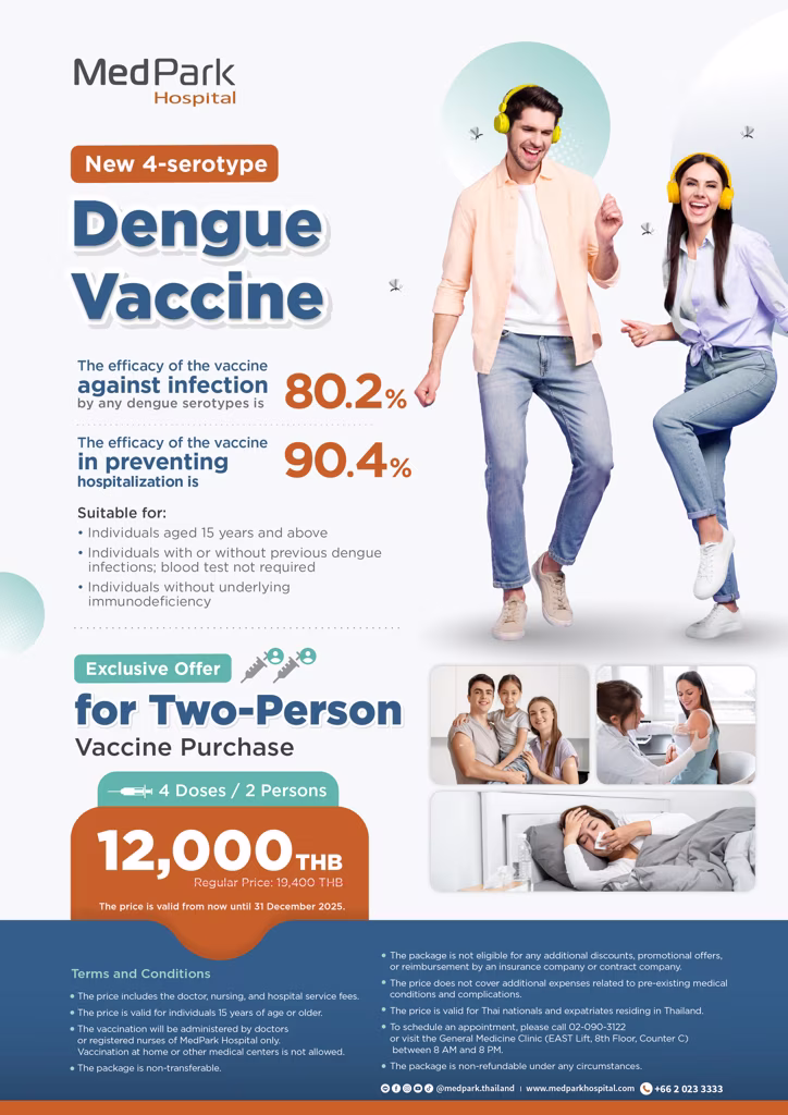 Dengue Fever Vaccine Package: 1 Dose, Covers 4 Strains - แพ็กเกจวัคซีนป้องกันไข้เลือดออก 2 เข็ม ป้องกันครบ 4 สายพันธุ์ 2