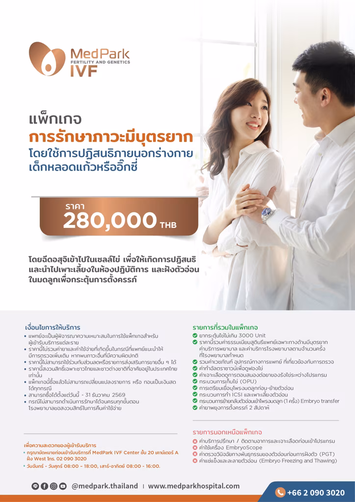  แพ็กเกจทำ IVF/ICSI รักษาภาวะมีบุตรยาก- IVF/ICSI package 2