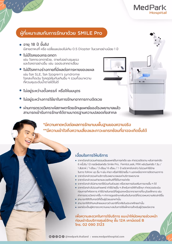 SMILE Pro Package: Corrects Vision in 8 sec! Precise, Safe - แพ็กเกจ SMILE Pro แก้สายตาสั้น เอียง 8 วิ เร็ว คม ชัด 4