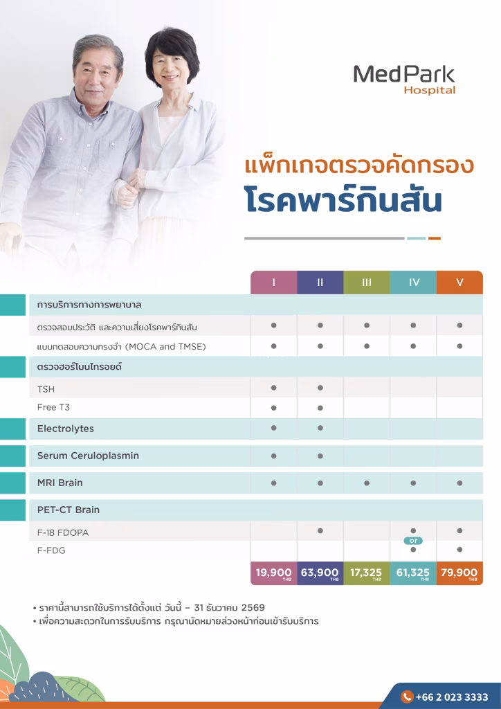 แพ็กเกจตรวจคัดกรองโรคพาร์กินสัน-Parkinson screening packages 2