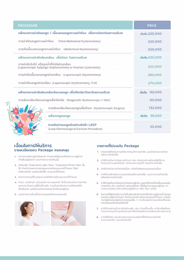 แพ็กเกจผ่าตัดโรคนรีเวช-Gynecological surgery package 3