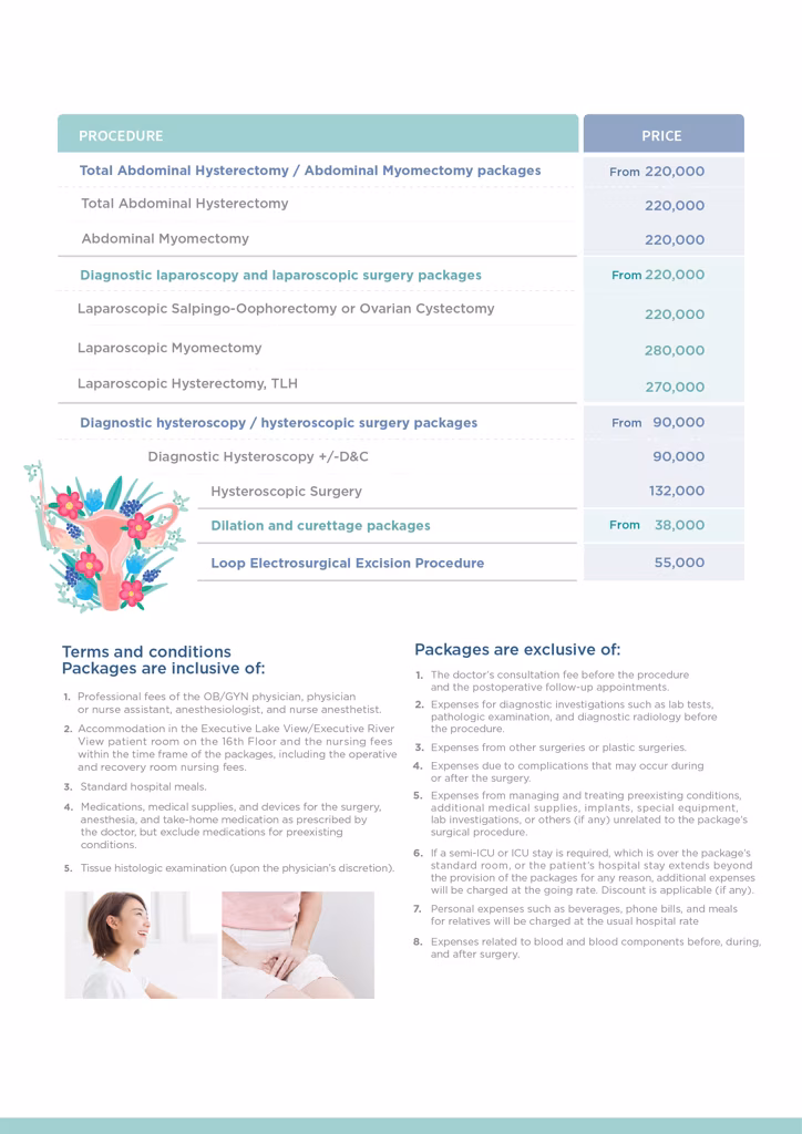 แพ็กเกจผ่าตัดโรคนรีเวช-Gynecological surgery package 4