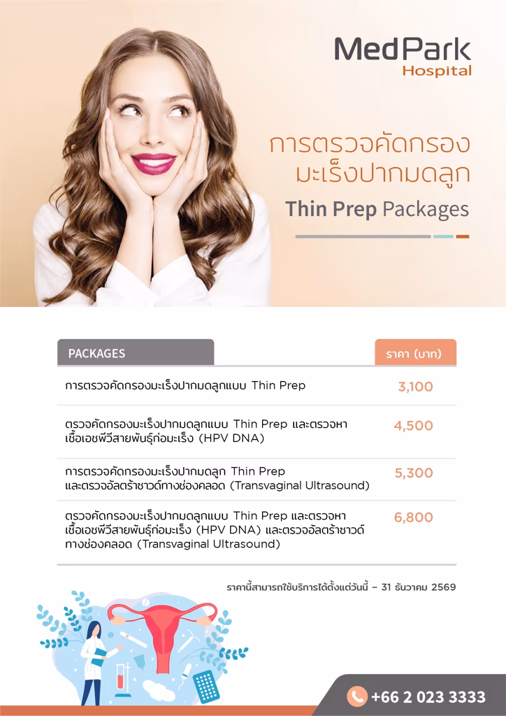แพ็กเกจตรวจคัดกรองมะเร็งปากมดลูก-Cervical screening package 2