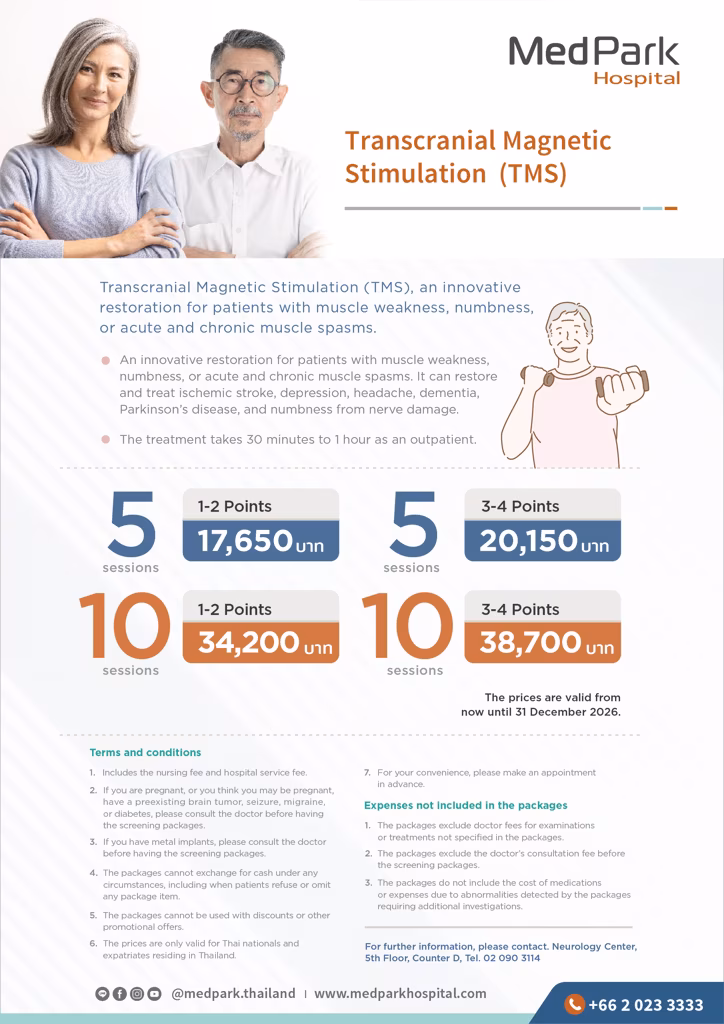 แพ็กเกจรักษาไมเกรนด้วยเครื่อง TMS-Transcranial magnetic stimulation package 3