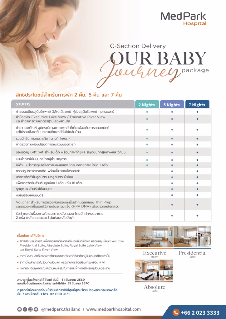 Cesarean Delivery Package (4 Days 3 Nights) - แพ็กเกจผ่าตัดคลอด (4 วัน 3 คืน) 9